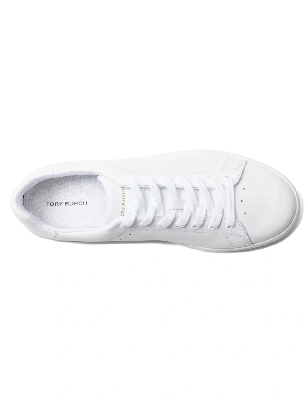 Tory Burch Howell Sneakers Size 7.5 M White Gold Logo Casual Classic Comfy